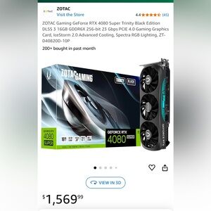 ZOTAC GAMING GeForce RTX 4080 SUPER Trinity Black Edition graphics card